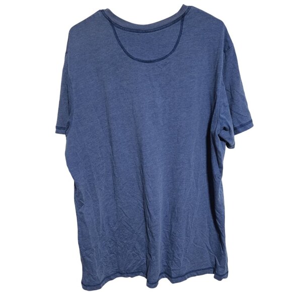 Blue Henley T-Shirt Mens Size XLT Cotton Blend Lightweight Casual Short Sleeve - Picture 2 of 4